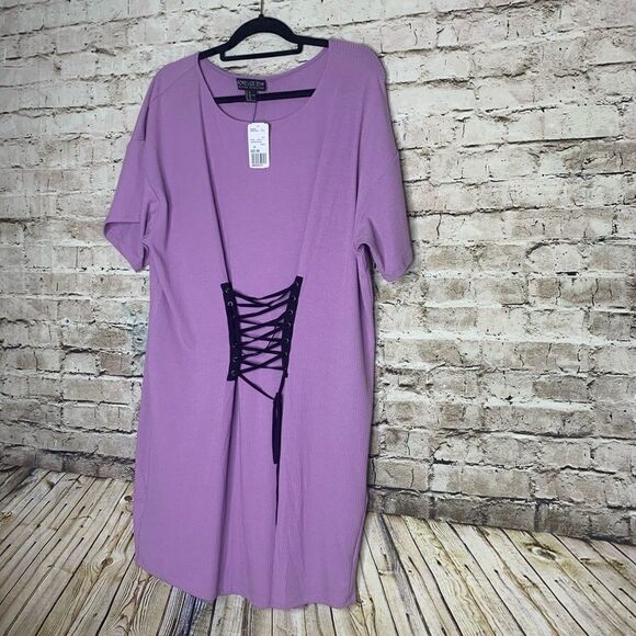 NWT Forever 21 Plus Lavender Corset Dress 3X Cyber Grunge - Picture 2 of 8